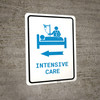 Intensive Care Left Arrow with Icon Portrait v2 - Wall Sign