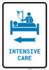 Intensive Care Left Arrow with Icon Portrait v2 - Wall Sign