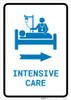 Intensive Care Right Arrow with Icon Portrait v2 - Wall Sign