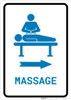 Massage Right Arrow with Icon Portrait v2 - Wall Sign