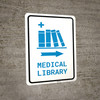 Medical Library Right Arrow with Icon Portrait v2 - Wall Sign