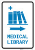 Medical Library Right Arrow with Icon Portrait v2 - Wall Sign