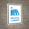 Medical Library with Icon Portrait v2 - Wall Sign