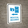 Medical Records Left Arrow with Icon Portrait v2 - Wall Sign Medical Records Left Arrow with Icon Portrait v2 - Wall Sign