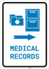 Medical Records Right Arrow with Icon Portrait v2 - Wall Sign Medical Records Right Arrow with Icon Portrait v2 - Wall Sign