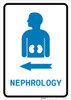 Nephrology Left Arrow with Icon Portrait v2 - Wall Sign