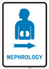 Nephrology Right Arrow with Icon Portrait v2 - Wall Sign