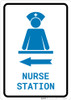Nurse Station Left Arrow with Icon Portrait v2 - Wall Sign