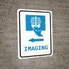 X-Ray Imaging Left Arrow with Icon Portrait v2 - Wall Sign