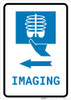 X-Ray Imaging Left Arrow with Icon Portrait v2 - Wall Sign