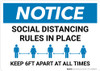 Notice: Social Distancing Rules in Place - Keep 6ft Apart at All Times Landscape - Wall Sign Notice: Social Distancing Rules in Place - Keep 6ft Apart at All Times Landscape - Wall Sign