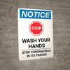 Notice: STOP - Wash Your Hands/Stop Coronavirus Portrait - Wall Sign