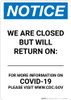 Notice: We Are Closed But Will Return On Date Portrait - Wall Sign