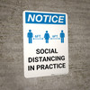 Notice: Social Distancing in Practice with Icons Portrait - Wall Sign
