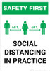 Safety First: Social Distancing in Practice Portrait - Wall Sign Safety First: Social Distancing in Practice Portrait - Wall Sign