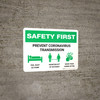 Safety First: Prevent Virus Transmission with Icons Landscape - Wall Sign Safety First: Prevent Virus Transmission with Icons Landscape - Wall Sign