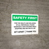 Safety First: For Health And Wellbeing Please Maintain a Safe Distance Landscape - Wall Sign