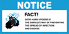 Notice: Fact Good Hand Hygiene to Prevent the Spread with Icon - Banner