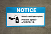 Notice: Hand Sanitizer Station Prevent Spread of COVID-19 with Icon - Banner