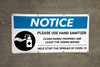 Notice: Please Use Hand Sanitizer Clean Hands Properly with Icon - Banner