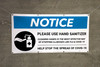 Notice: Please Use Hand Sanitizer Clean Hands with Icon - Banner