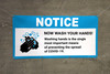 Notice: Wash Your Hands Washing Hands Prevents Spread Of COVID-19 with Icon - Banner
