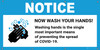 Notice: Wash Your Hands Washing Hands Prevents Spread Of COVID-19 with Icon - Banner