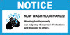 Notice: Wash Your Hands Washing Hands Properly Can Help with Icon - Banner
