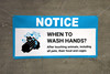 Notice: When To Wash Hands After Touching Animals with Icon - Banner Notice: When To Wash Hands After Touching Animals with Icon - Banner