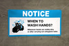 Notice: When To Wash Hands Whenever Hands Are Visibly Dirty with Icon - Banner
