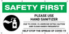 Safety First: Please Use Hand Sanitizer Due to Covid-19 with Icon - Banner Safety First: Please Use Hand Sanitizer Due to Covid-19 with Icon - Banner