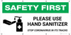 Safety First: Please Use Hand Sanitizer Stop Coronavirus with Icon - Banner