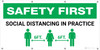 Safety First: Social Distancing In Practice with Icon - Banner Safety First: Social Distancing In Practice with Icon - Banner