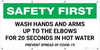 Safety First: Wash Your Hands And Arms Up To The Elbows - Banner