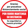 Thank You For Practicing Social Distancing Spanish - Floor Sign
