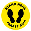 Stand Here with Feet Icon Bilingual Spanish - Floor Sign Stand Here with Feet Icon Bilingual Spanish - Floor Sign
