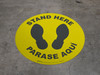 Stand Here with Feet Icon Bilingual Spanish - Floor Sign Stand Here with Feet Icon Bilingual Spanish - Floor Sign