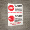 Stop! Did You Wash Your Hands Spanish Bilingual Portrait - Wall Sign