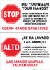 Stop! Did You Wash Your Hands Spanish Bilingual Portrait - Wall Sign