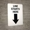Line Starts Here Down Arrow Portrait - Wall Sign