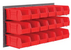 36x19 Wall Panel with 32 Red Storage Bins