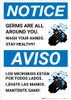 Notice: Stay Healthy Wash Your Hands Bilingual Spanish with Icons Portrait - Wall Sign