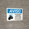 Notice: Stay Healthy Wash Your Hands Spanish with Icon Landscape - Wall Sign