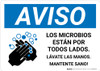 Notice: Stay Healthy Wash Your Hands Spanish with Icon Landscape - Wall Sign