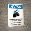 Notice: Stay Healthy Wash Your Hands Spanish with Icon Portrait - Wall Sign Notice: Stay Healthy Wash Your Hands Spanish with Icon Portrait - Wall Sign
