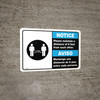 Notice: Please Maintain A Distance Of 6 Feet Bilingual Spanish with Icon ANSI Landscape - Wall Sign