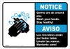 Notice: Stay Healthy Wash Your Hands Bilingual Spanish with Icon ANSI Landscape - Wall Sign