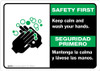 Safety First: Keep Calm and Wash Your Hands Bilingual Spanish with Icon Landscape - Wall Sign