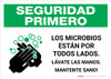 Safety First: Stay Healthy Wash Your Hands Spanish with Icon Landscape - Wall Sign