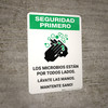 Safety First: Stay Healthy Wash Your Hands Spanish with Icon Portrait - Wall Sign